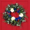Northlight Americana Mixed Foliage and Florals Artificial Patriotic Wreath - 24"- Unlit